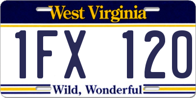 WV license plate 1FX120