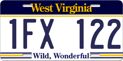 WV license plate 1FX122