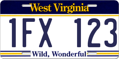 WV license plate 1FX123