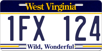 WV license plate 1FX124