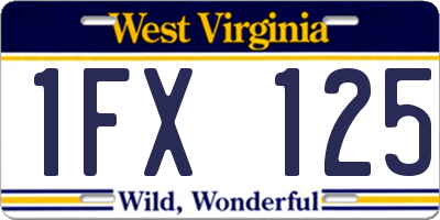 WV license plate 1FX125
