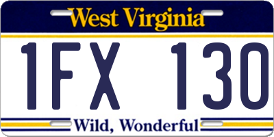WV license plate 1FX130