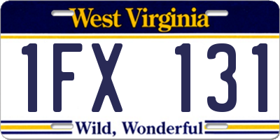 WV license plate 1FX131