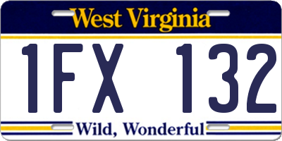 WV license plate 1FX132