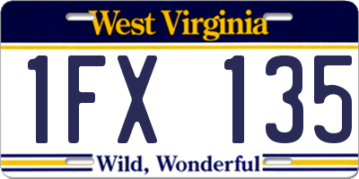 WV license plate 1FX135
