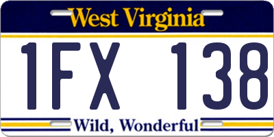 WV license plate 1FX138