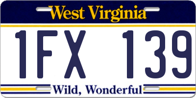 WV license plate 1FX139