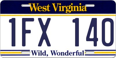 WV license plate 1FX140