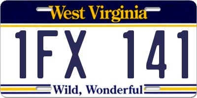 WV license plate 1FX141