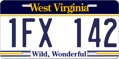 WV license plate 1FX142