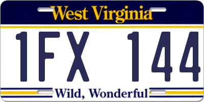 WV license plate 1FX144