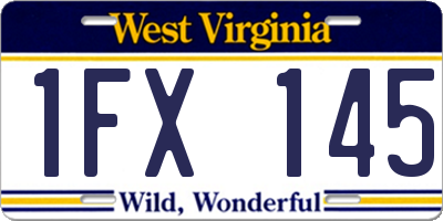 WV license plate 1FX145
