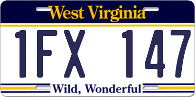 WV license plate 1FX147