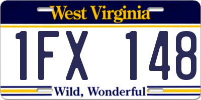 WV license plate 1FX148