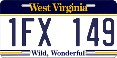 WV license plate 1FX149