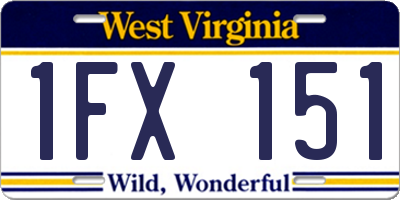 WV license plate 1FX151