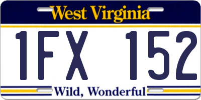 WV license plate 1FX152