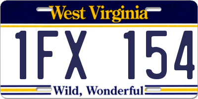 WV license plate 1FX154
