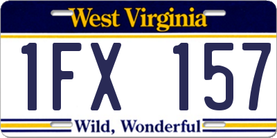 WV license plate 1FX157
