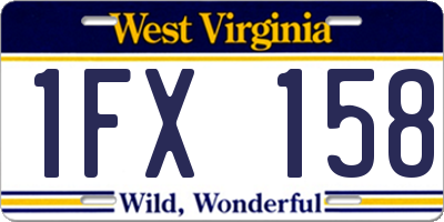 WV license plate 1FX158