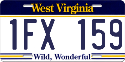 WV license plate 1FX159