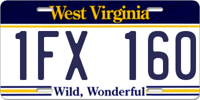 WV license plate 1FX160