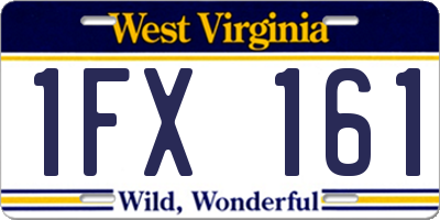 WV license plate 1FX161