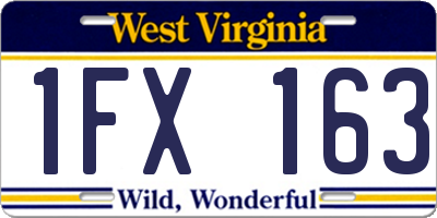 WV license plate 1FX163