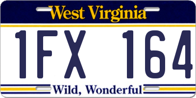 WV license plate 1FX164