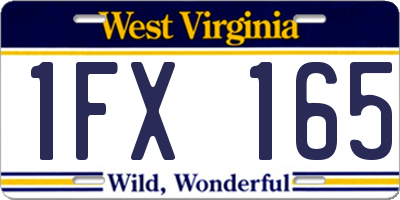 WV license plate 1FX165