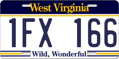 WV license plate 1FX166