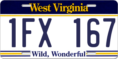 WV license plate 1FX167
