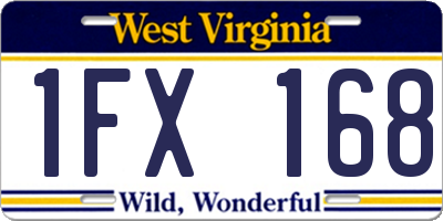 WV license plate 1FX168