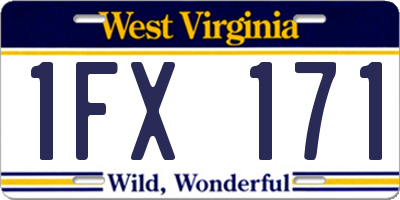 WV license plate 1FX171