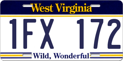 WV license plate 1FX172