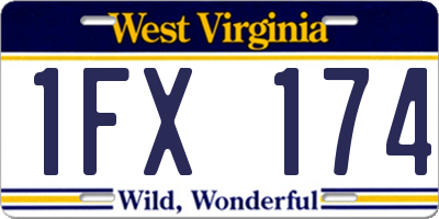 WV license plate 1FX174