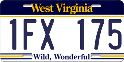 WV license plate 1FX175