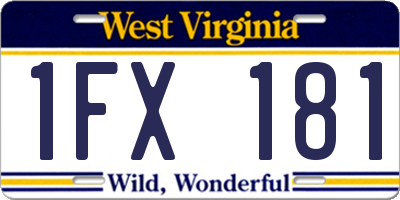 WV license plate 1FX181