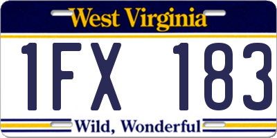 WV license plate 1FX183
