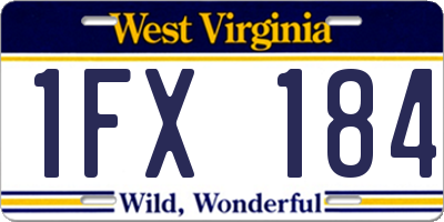 WV license plate 1FX184