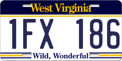 WV license plate 1FX186