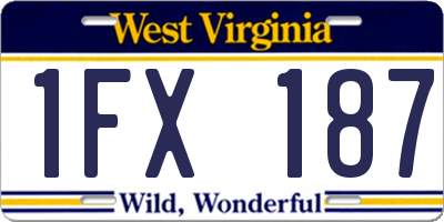 WV license plate 1FX187