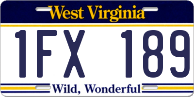WV license plate 1FX189