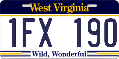 WV license plate 1FX190