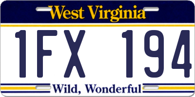 WV license plate 1FX194