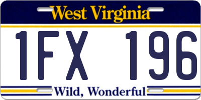 WV license plate 1FX196