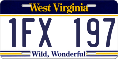 WV license plate 1FX197