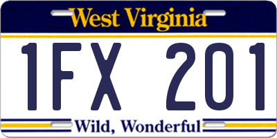 WV license plate 1FX201