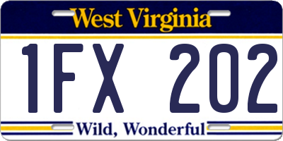 WV license plate 1FX202