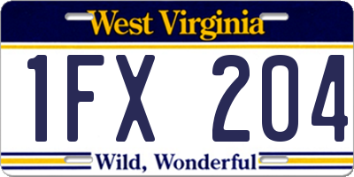 WV license plate 1FX204
